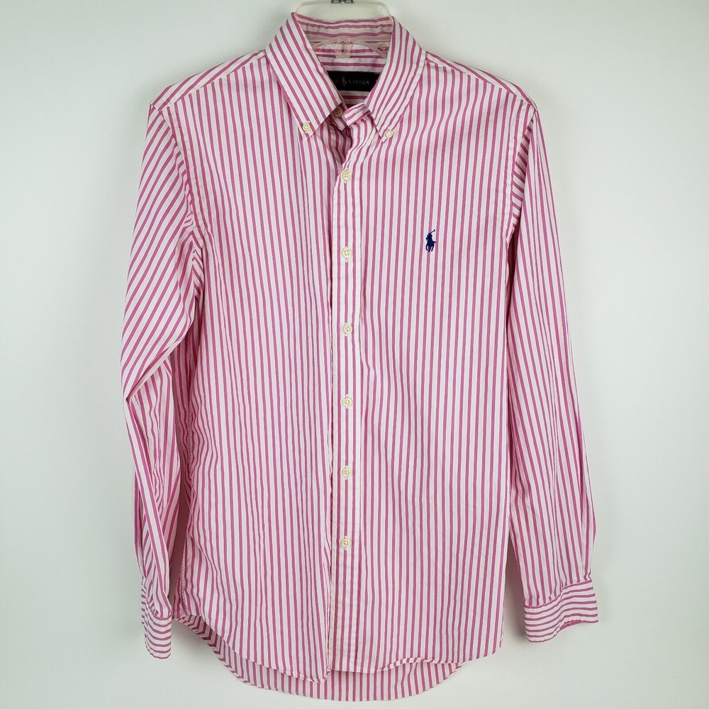 Ralph Lauren Men's Long-Sleeved Button-Down Shirt Pink (Size S)